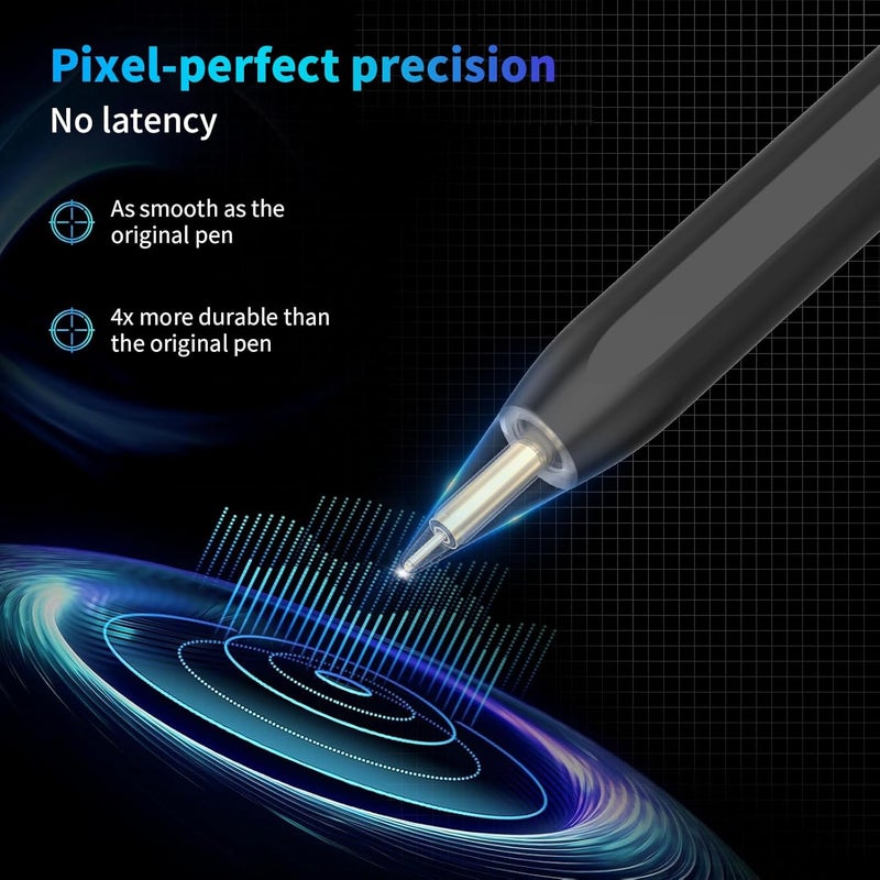 AMZBOSS Stylus Pen for iPad 2018-2025, USB C Fast Charging Magnetic Pen with Tilt Sensitivity & Palm Rejection, Pencil for IPad a16/6/7/8/9/10/11, iPad Pro 11"/12.9"/M4, iPad Air 3/4/5/M2/M3, Black - Image 3